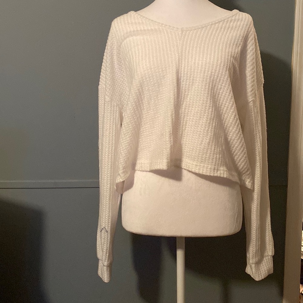 SHEIN size L, unity drop shoulder, waffle knit tee